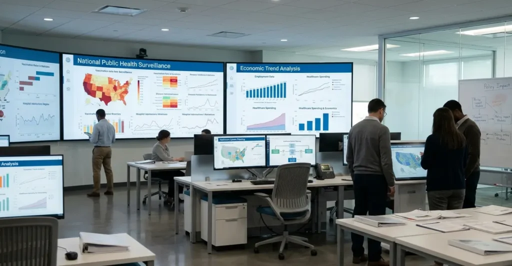 Health economics and public health policy systems.