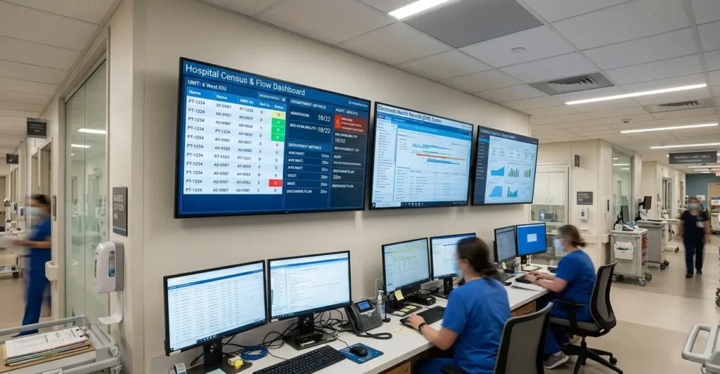 Healthcare data management and hospital information systems.